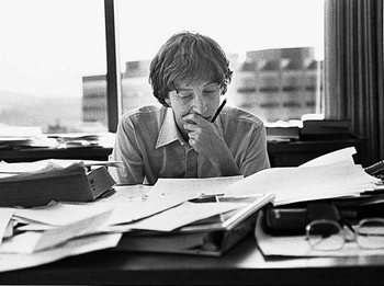 Bill Gates in his Bellevue office, 1980, courtsey Microsoft Archives